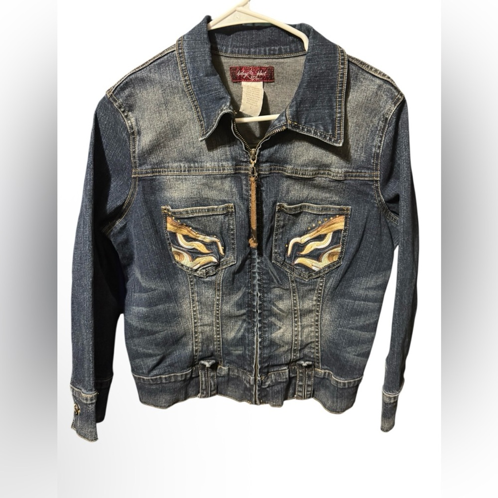 Y2K Baby PHAT denim jacket sz L - Picture 2 of 10